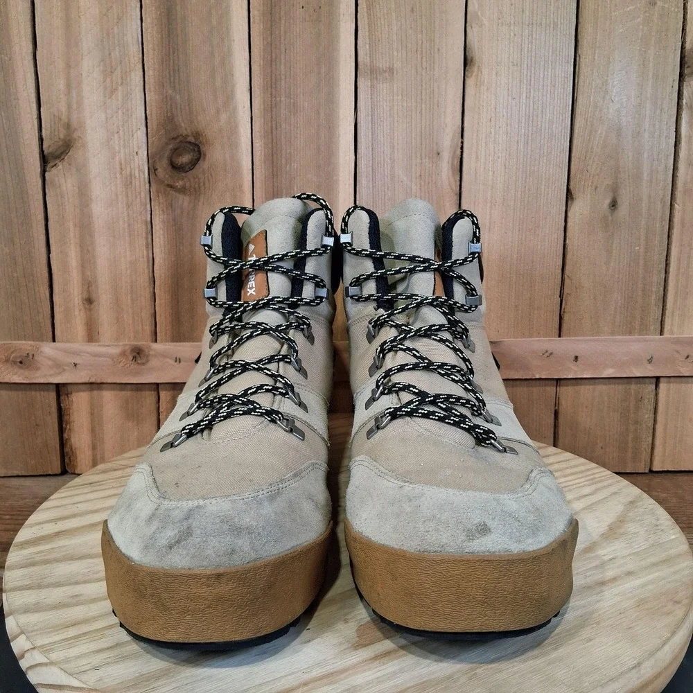 Adidas Terrex Snowpitch Cold.RDY Boots Mens 13 Beige Suede Hiking Winter Snow